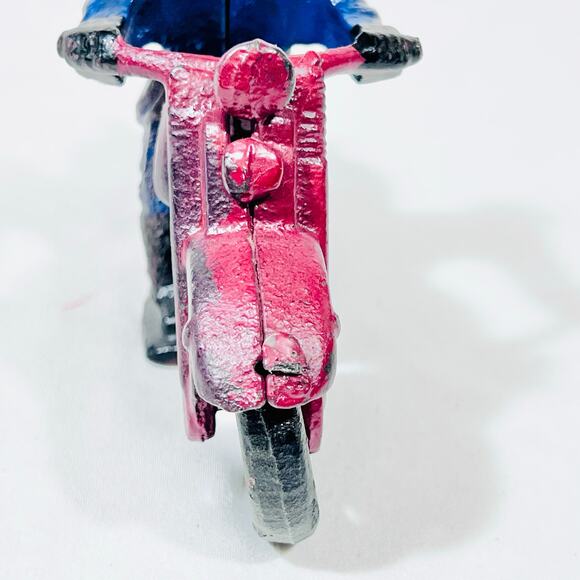 Vintage Iron Art Patrol Motorcycle Cast Iron Toy Policeman Reproduction 60s - Picture 11 of 14